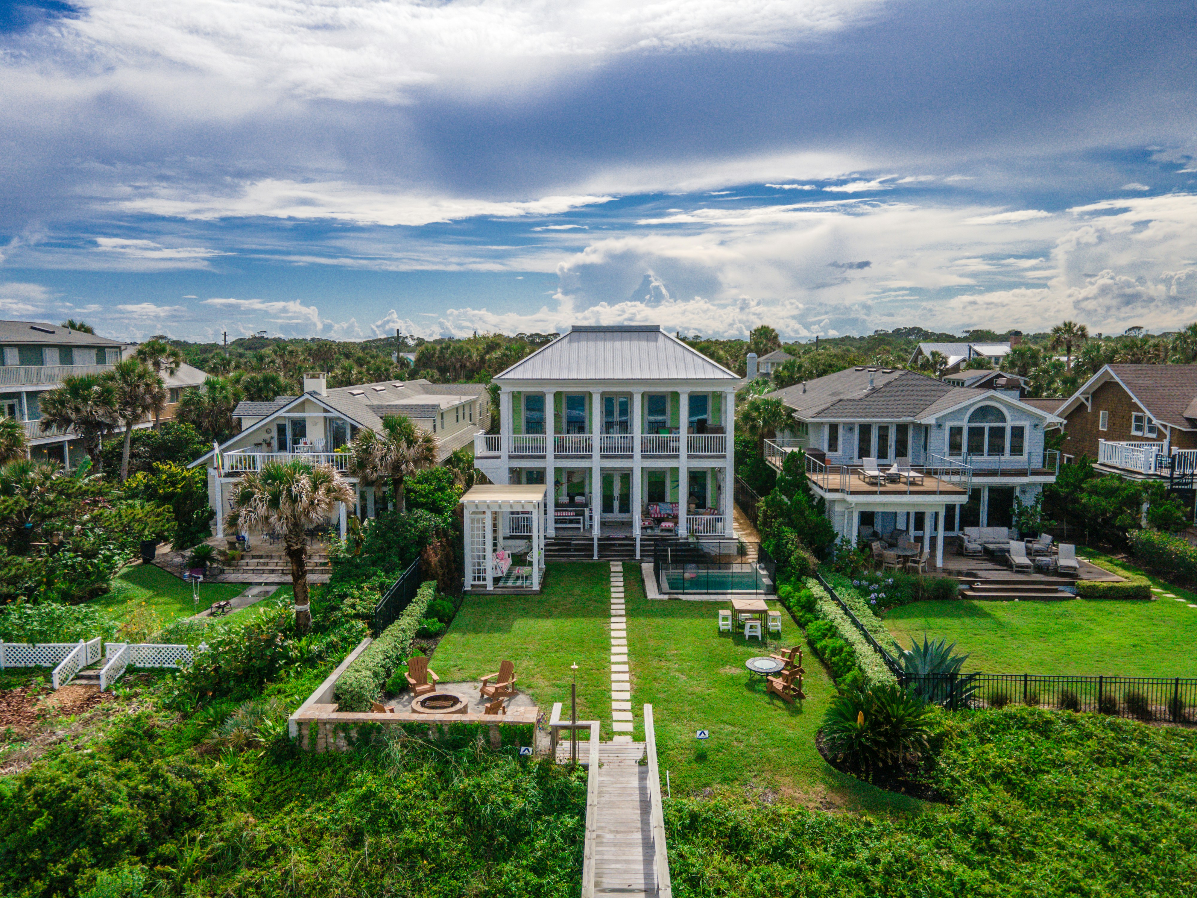 Mediterranean estate at sunset